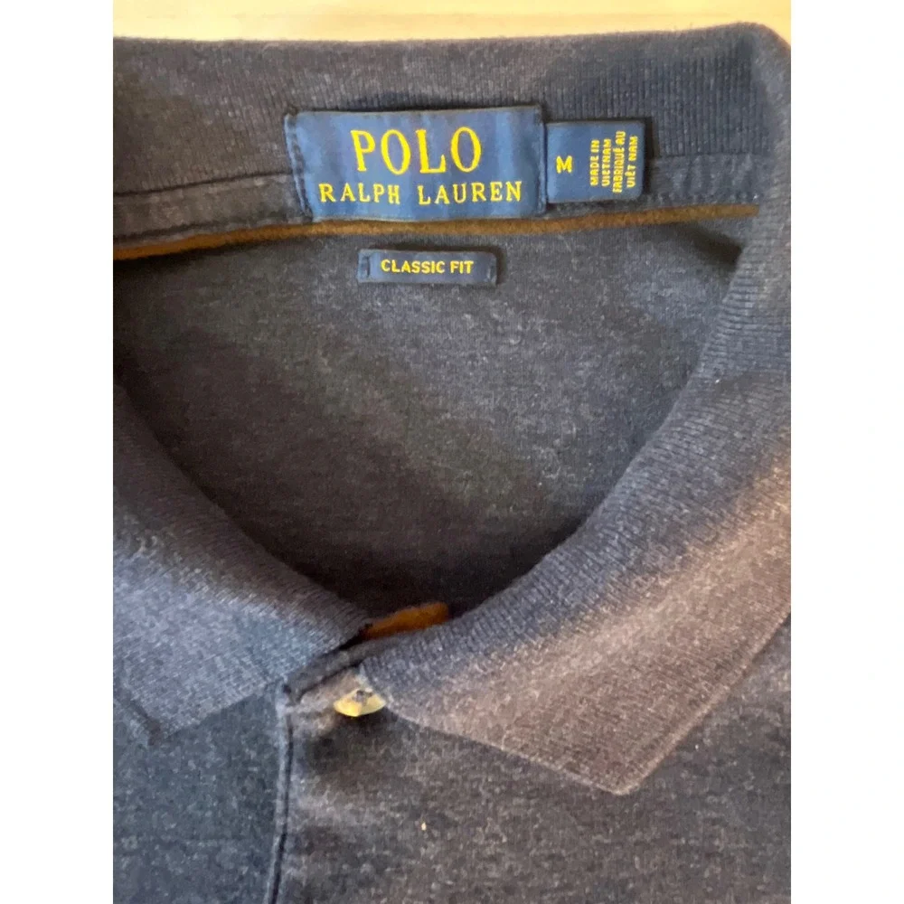 Polo Ralph Lauren Long Sleeve Polo Men M Navy Blue Classic Fit Pony Logo